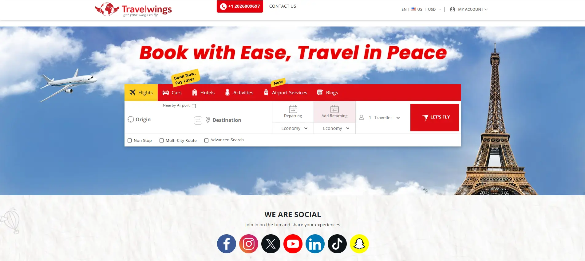 TravelWings website